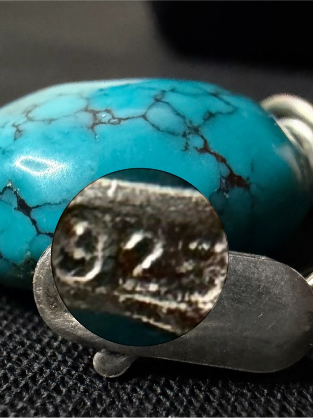 Sterling Silver Turquoise Argentium Artisan Hand Crafted Necklace - Picture 6 of 8